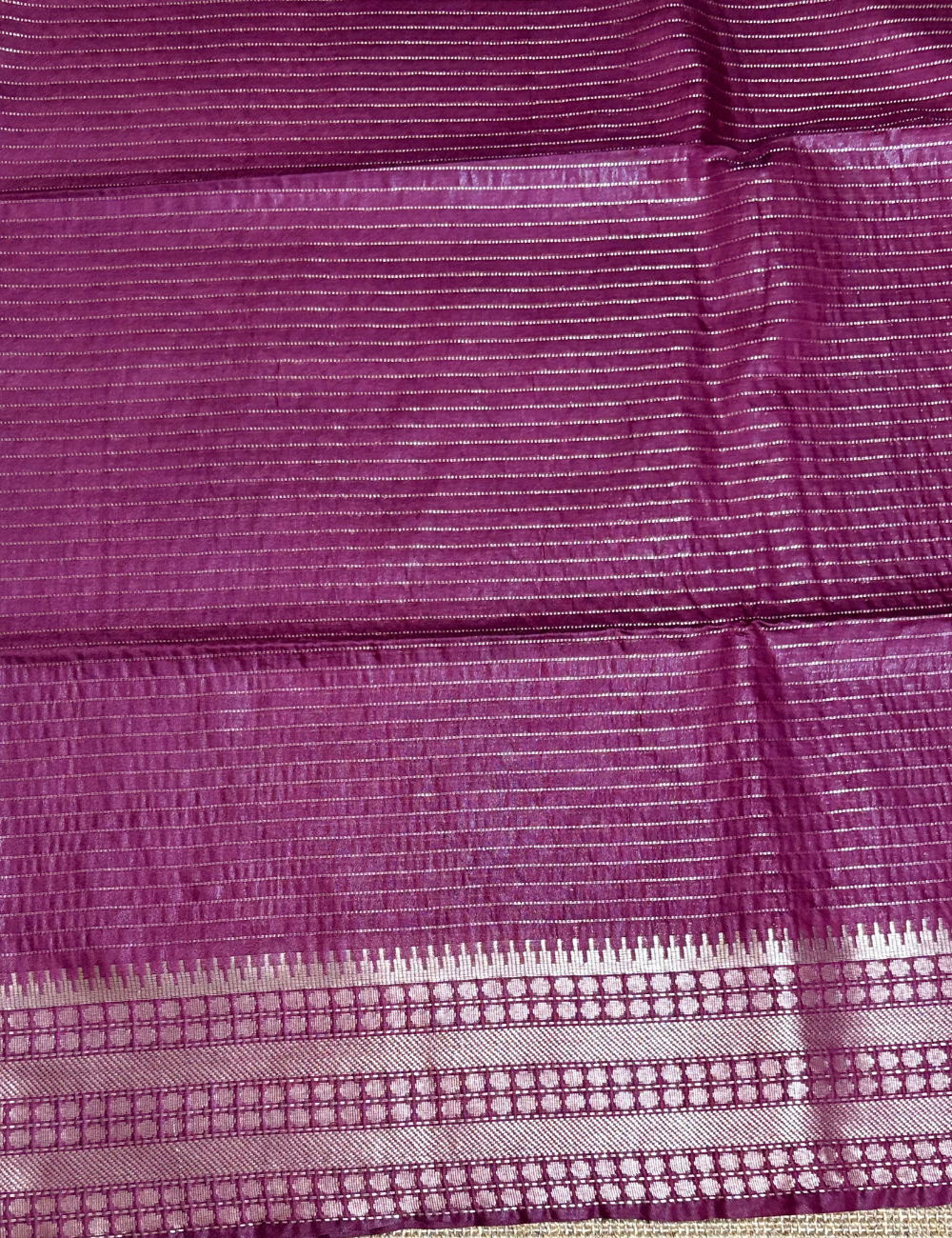 Maroon  Checked Moonga Silk Saree