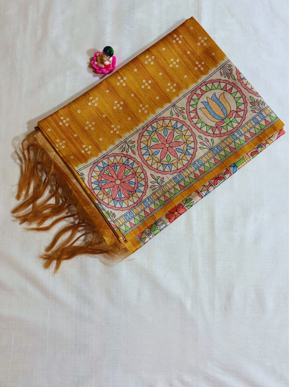 Magic Mustard Madhubani Saree