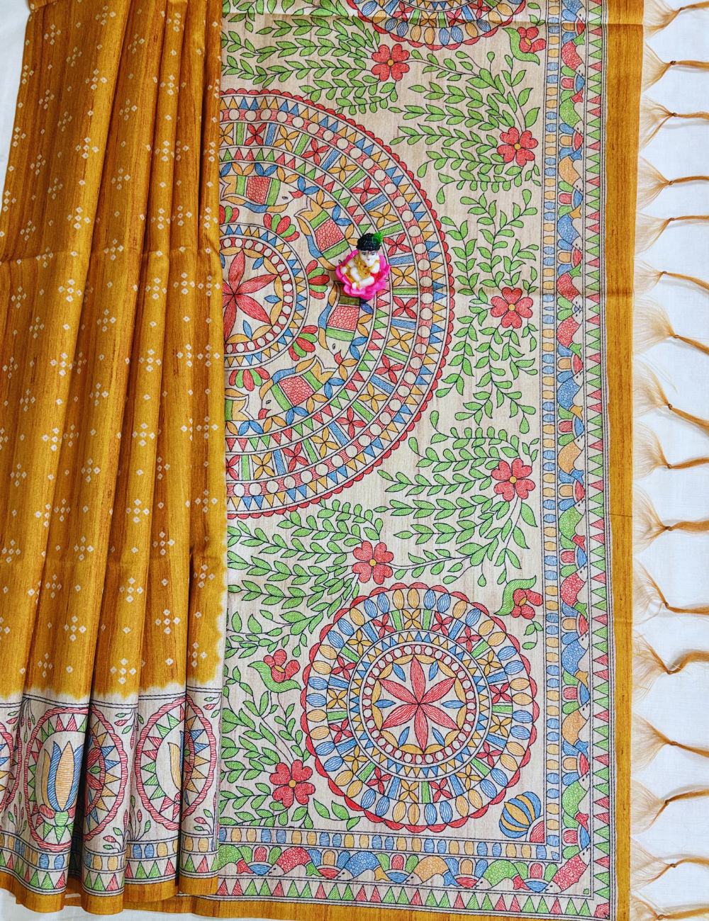Magic Mustard Madhubani Saree