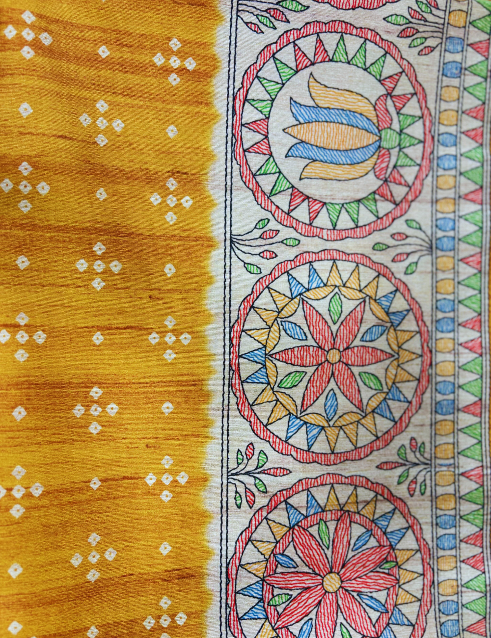 Magic Mustard Madhubani Saree