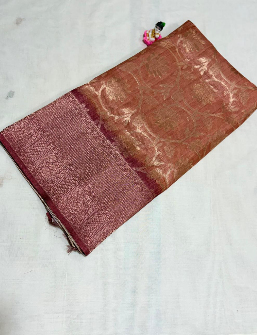 Antique Orange Banarasi Silk Saree