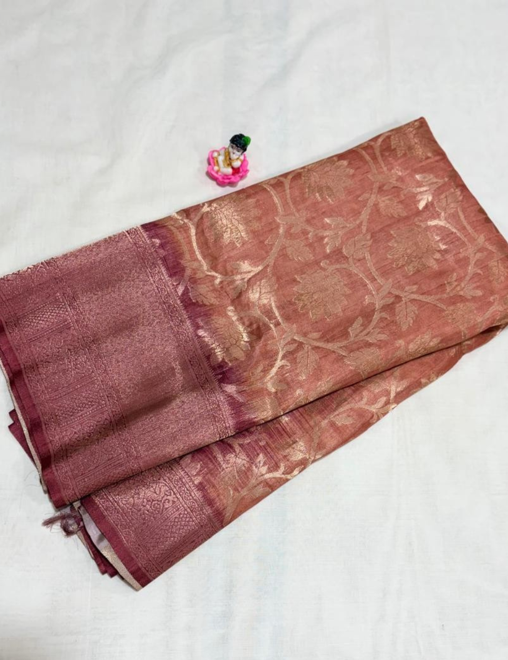 Antique Orange Banarasi Silk Saree