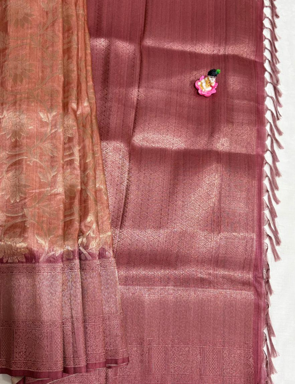 Antique Orange Banarasi Silk Saree