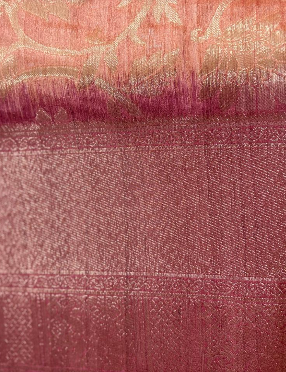 Antique Orange Banarasi Silk Saree