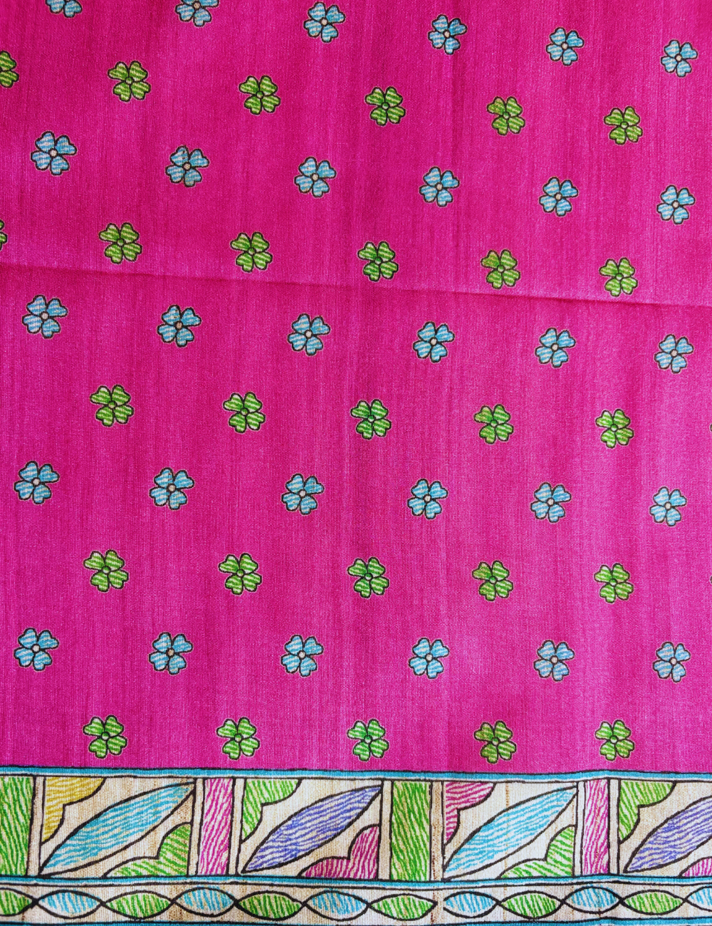 pink Fish Motif  Madhubani  Saree