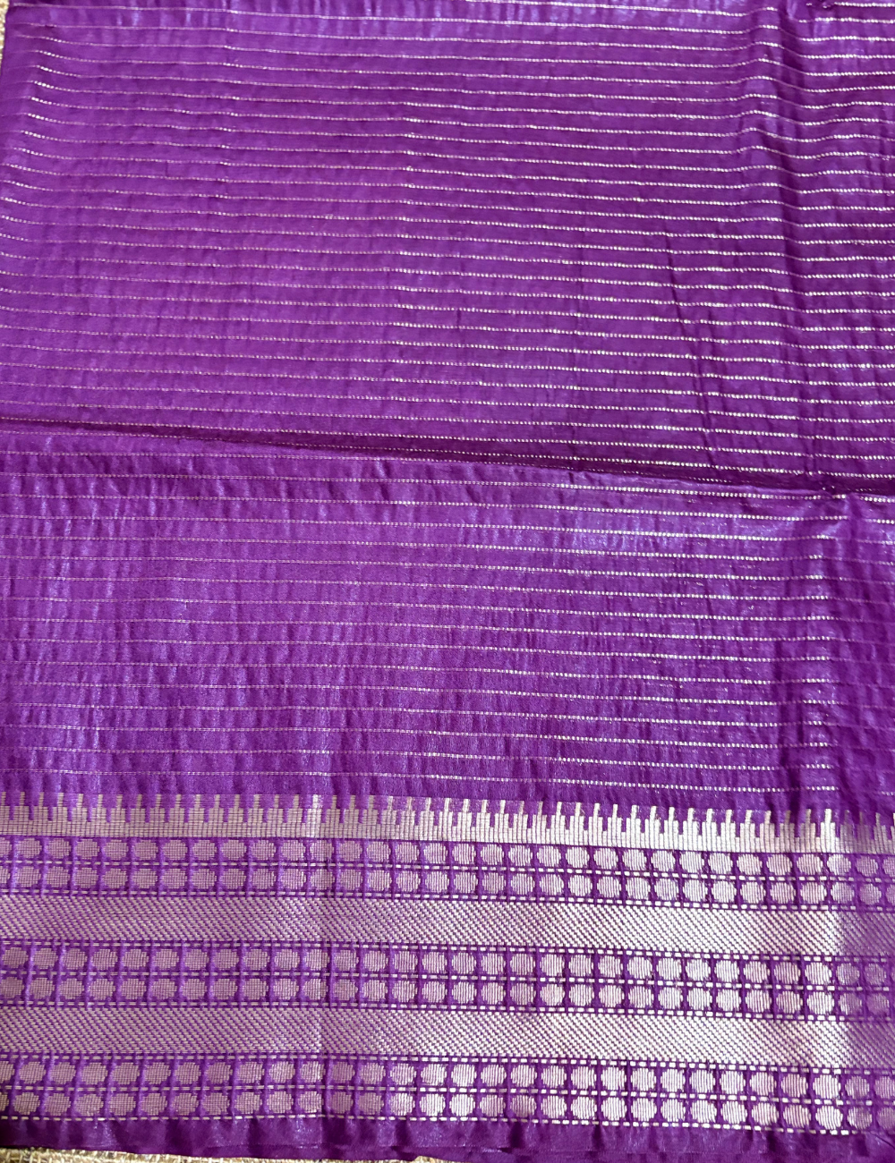 Royal Purple Checked Moonga Silk Saree
