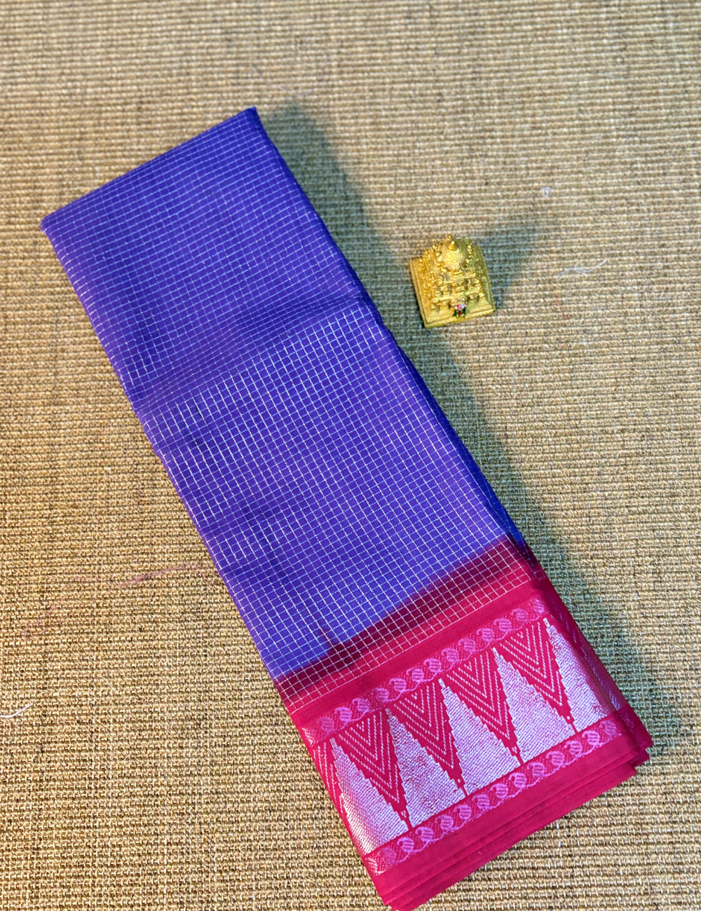 Pure Purple With Pink Cotton Saree