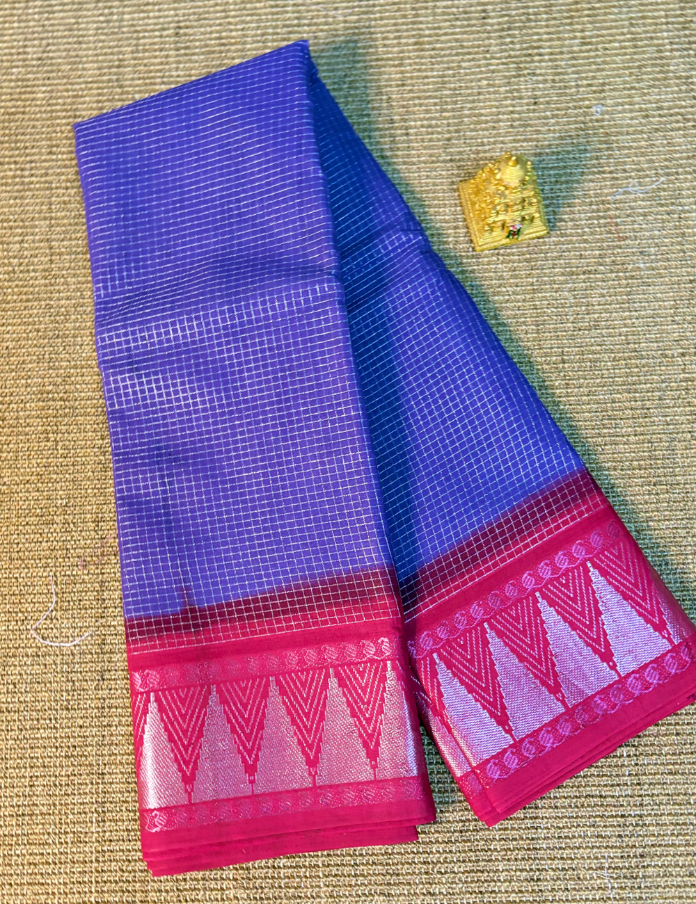 Pure Purple With Pink Cotton Saree