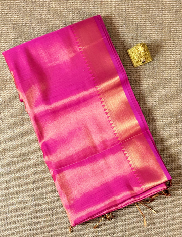 Rani Pink Tissue Silk Saree