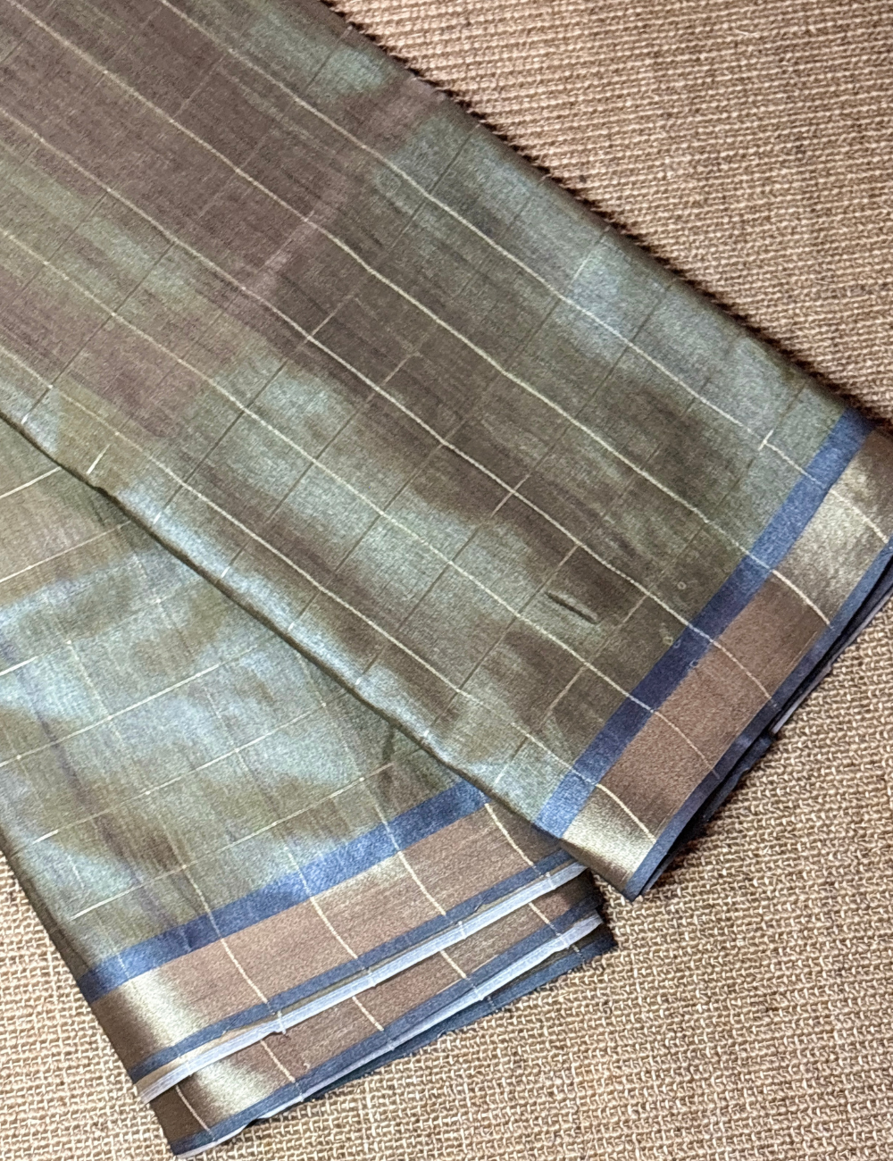 Olive Green Saree With  Floral Woven Pallu Koriya Silk Saree